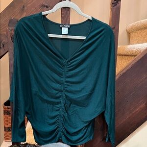 VENUS  Deep Green Ruched Blouse S